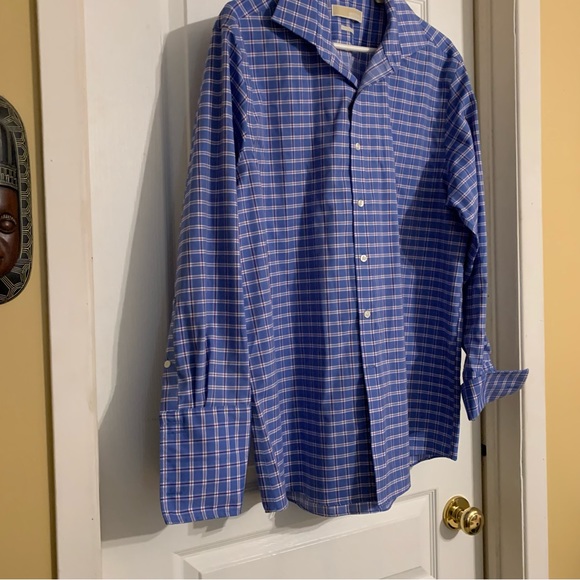 Michael Kors blue red checkered collared shirt - Picture 6 of 9